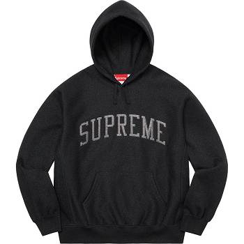 Black Supreme Glitter Arc Hooded Sweatshirts | Supreme 331UT